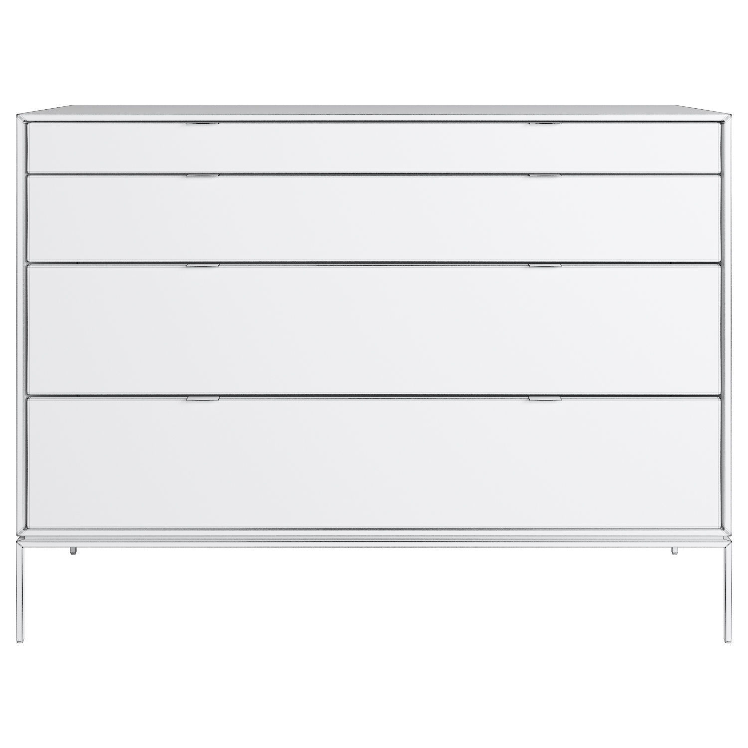 Chest of drawers in metal and leather Realto 3D model_4