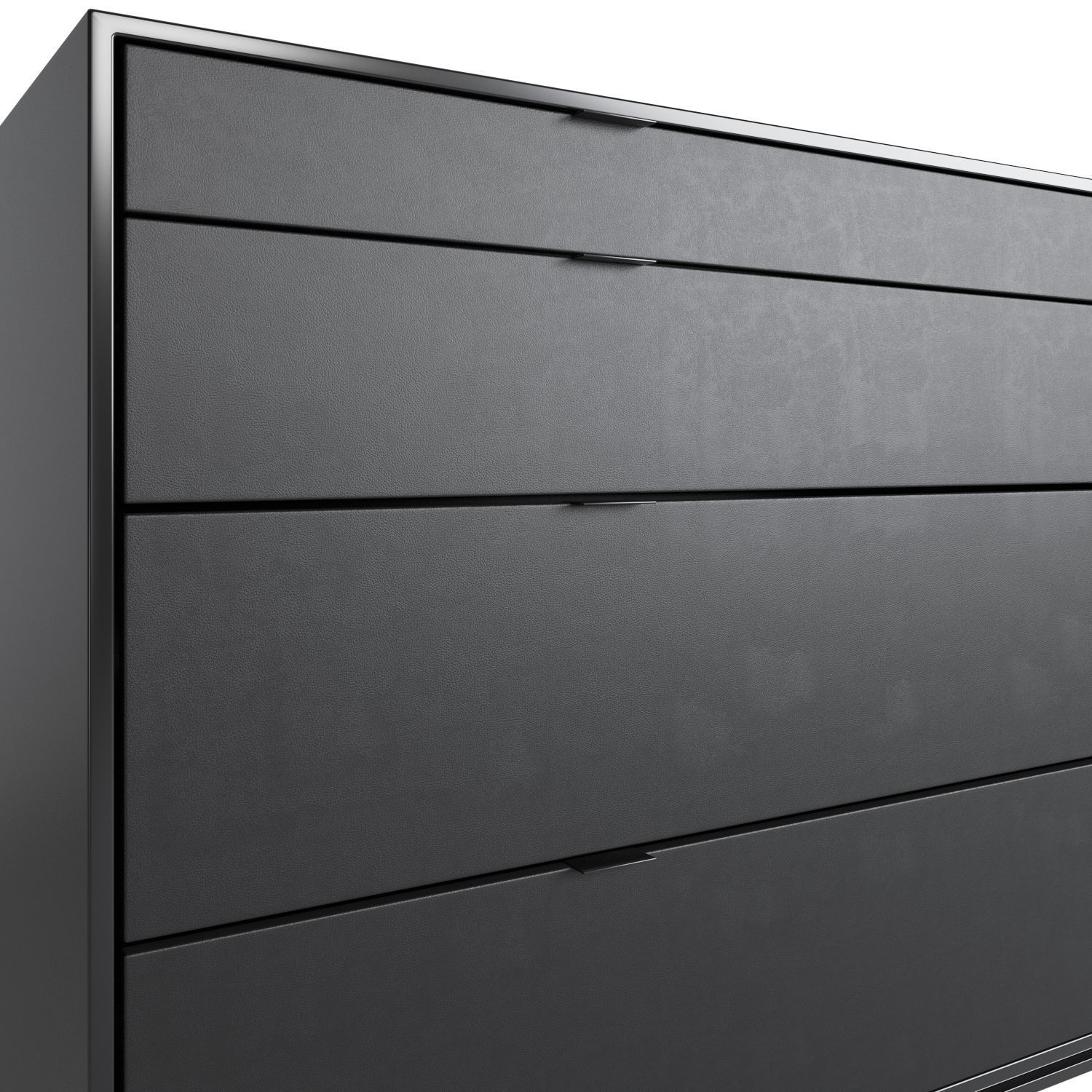 Chest of drawers in metal and leather Realto 3D model_2