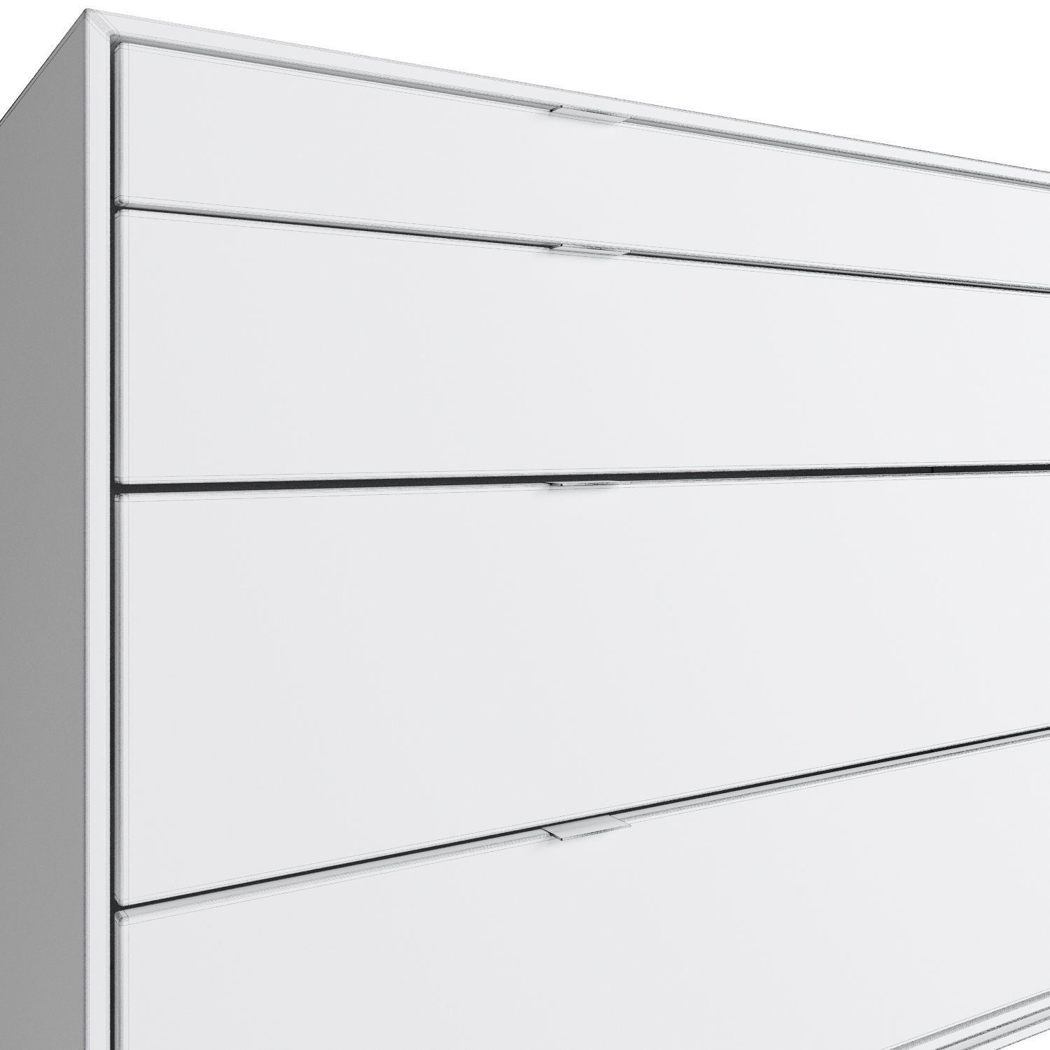 Chest of drawers in metal and leather Realto 3D model_5