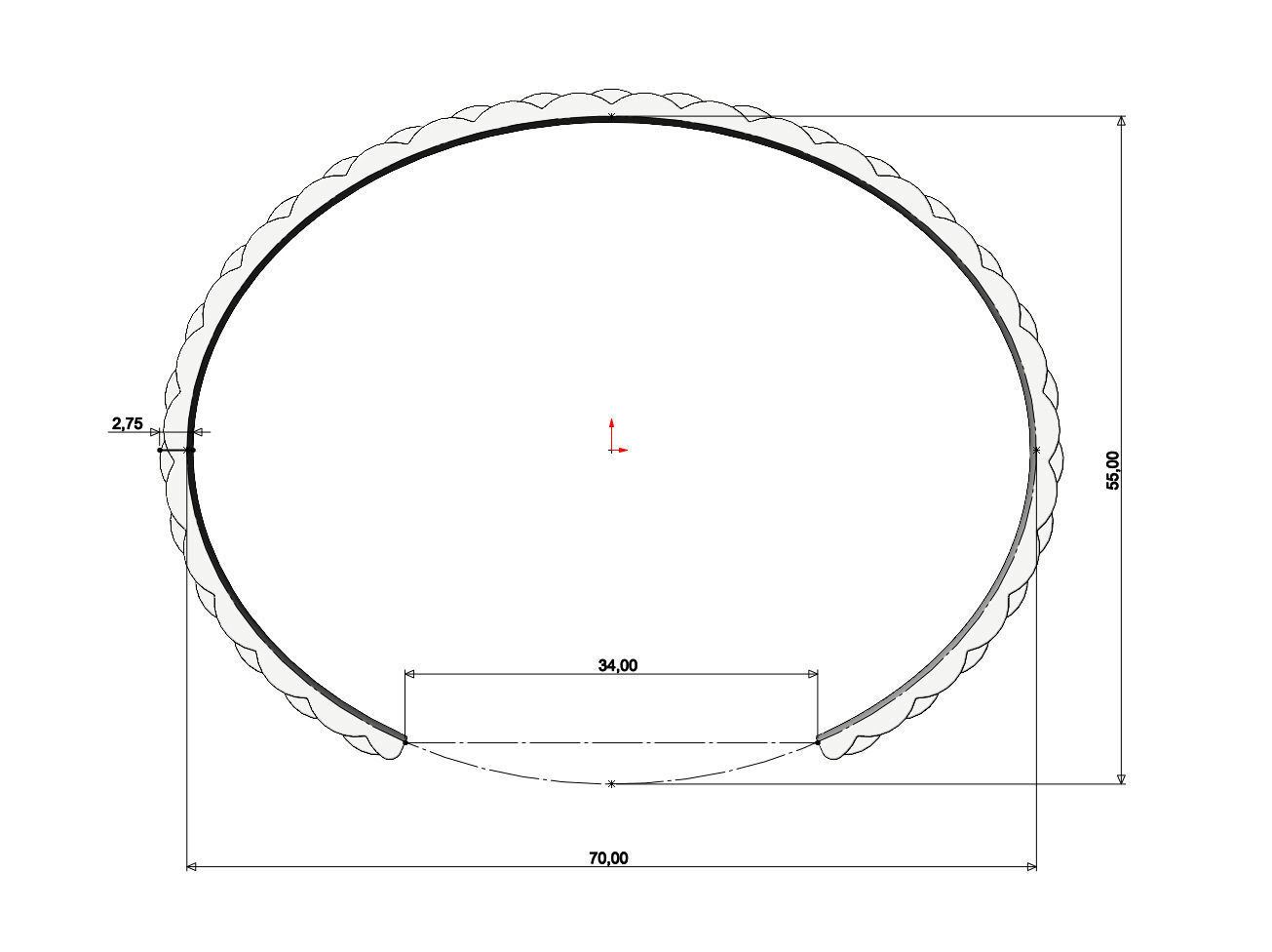 Watch link pattern cuff bracelet 3D print model_5