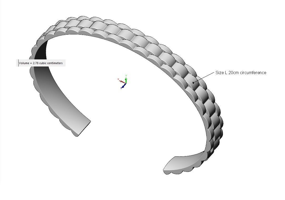 Watch link pattern cuff bracelet 3D print model_12