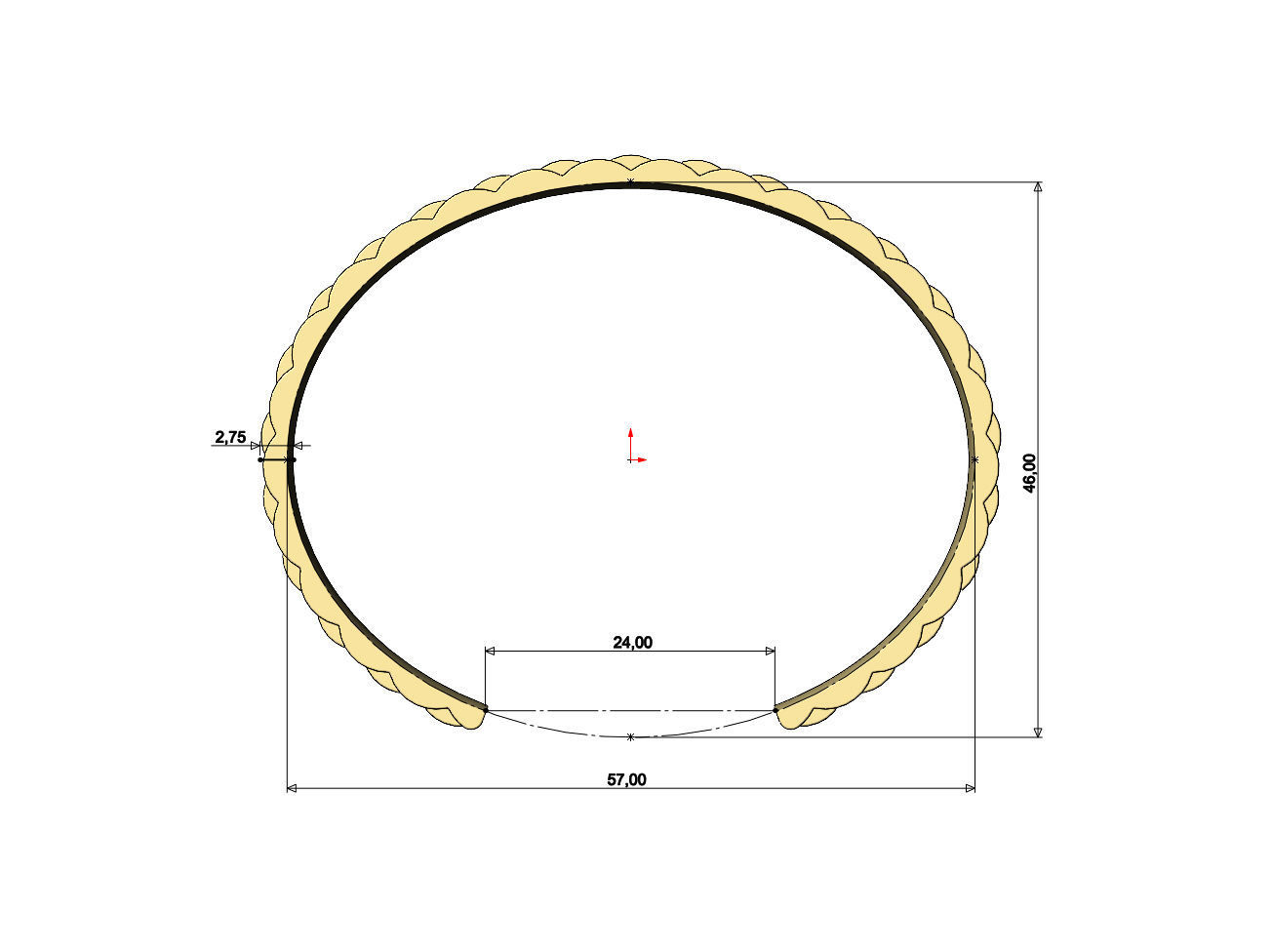 Watch link pattern cuff bracelet 3D print model_7