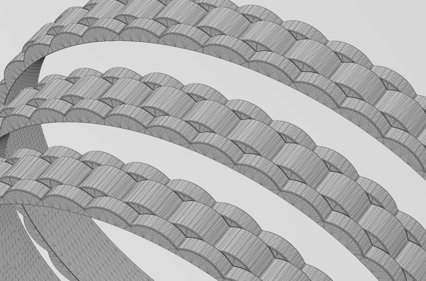 Watch link pattern cuff bracelet 3D print model_14