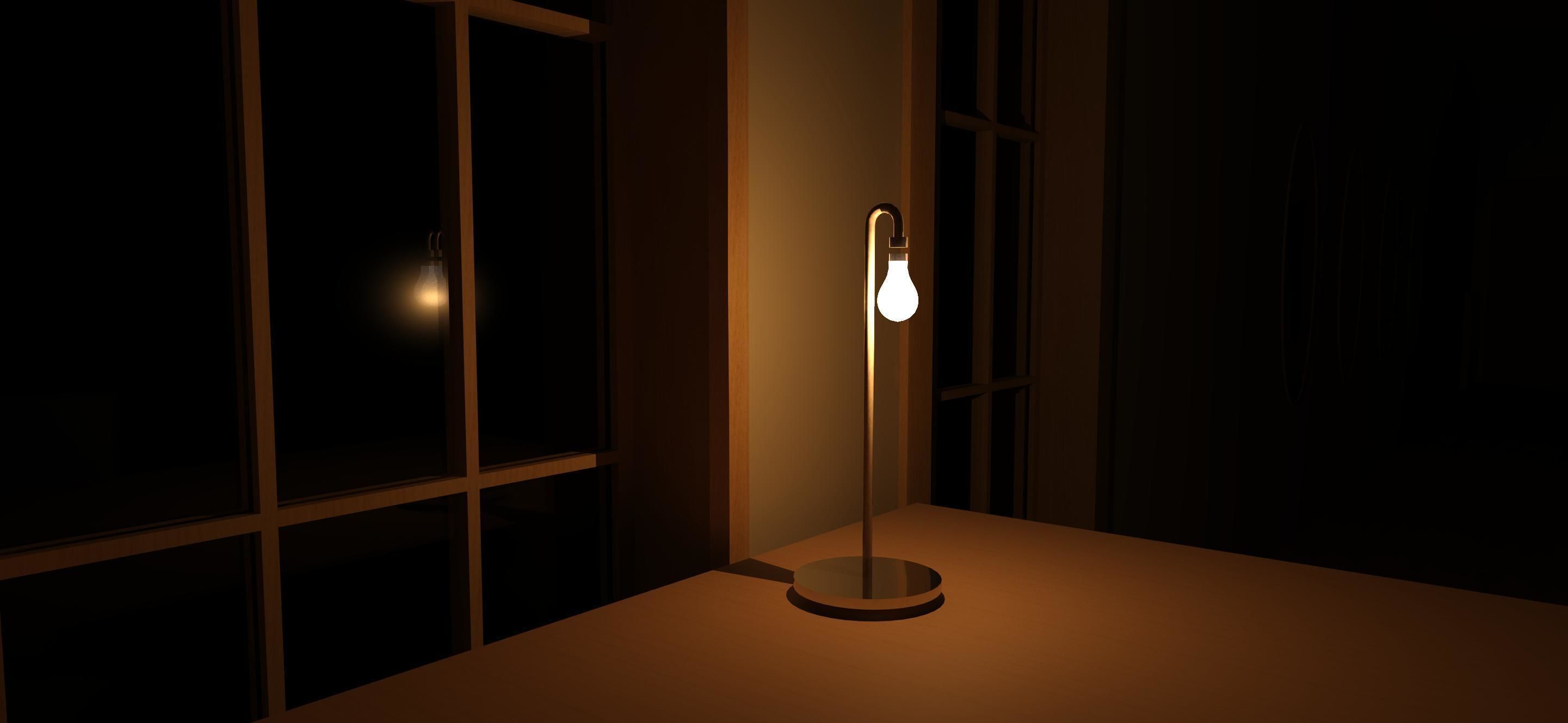 levitating lamp Low-poly 3D model_1