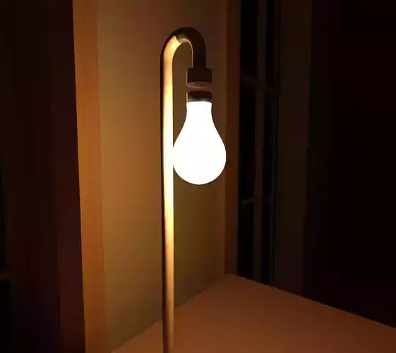 levitating lamp Low-poly 3D model
