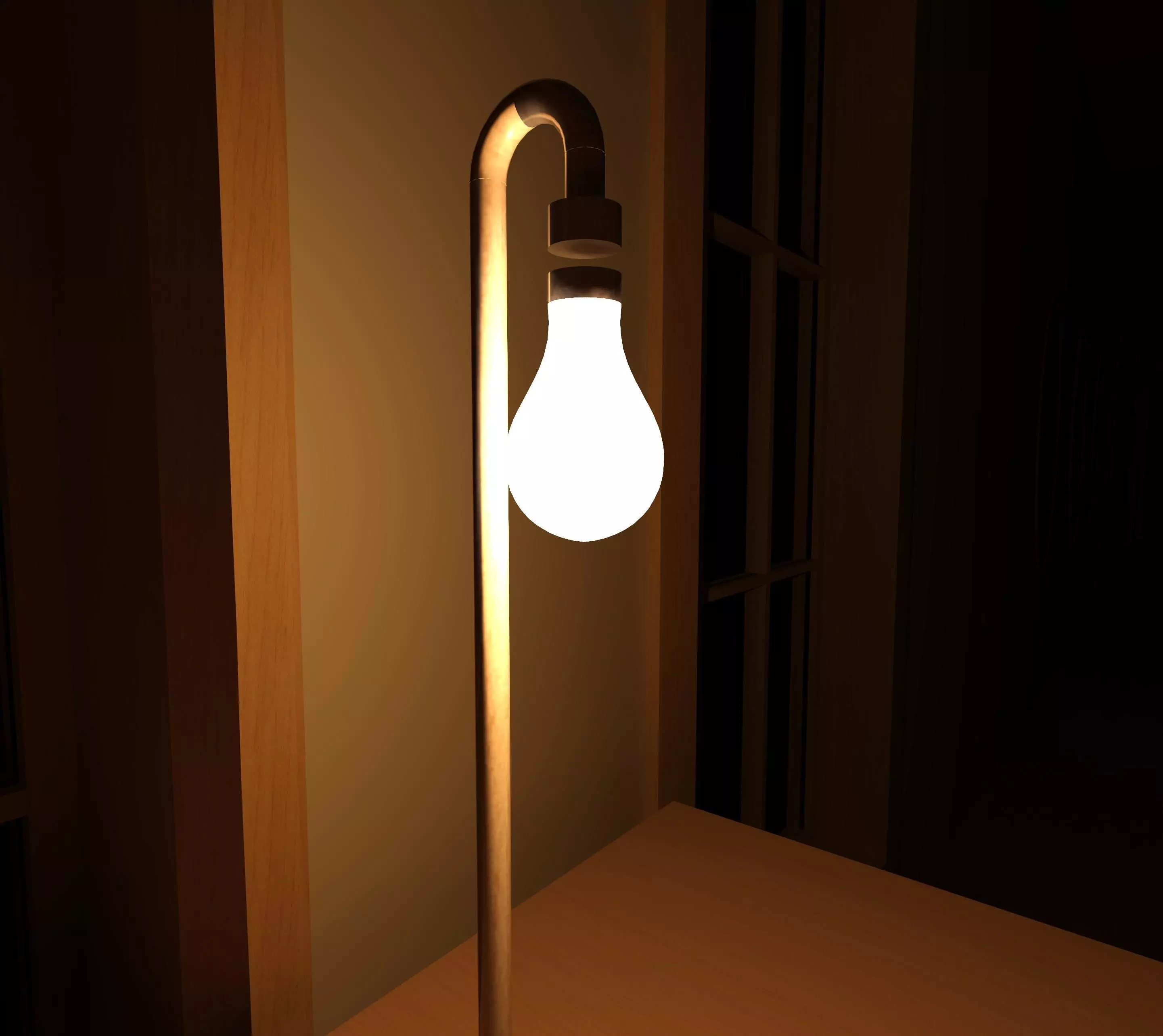 levitating lamp Low-poly 3D model_0