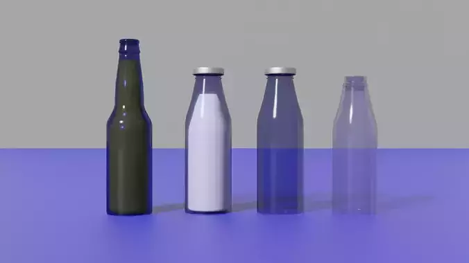 Bottles set of plastic