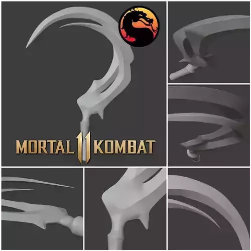 Noob Saibot sickle from Mortal Kombat 11 -  Serrated sting 3D print model