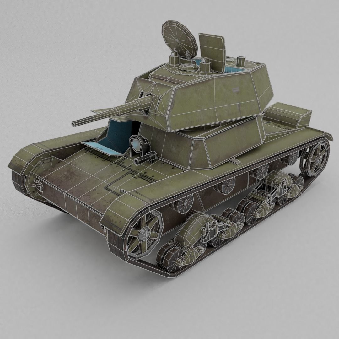 T-26E Light Infantry Tank Low-poly 3D model_3