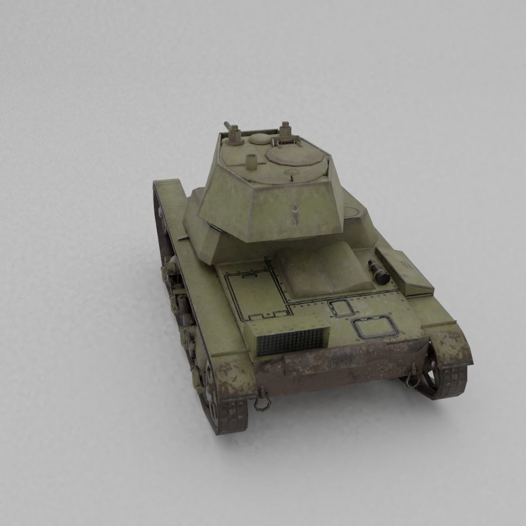 T-26E Light Infantry Tank Low-poly 3D model_17