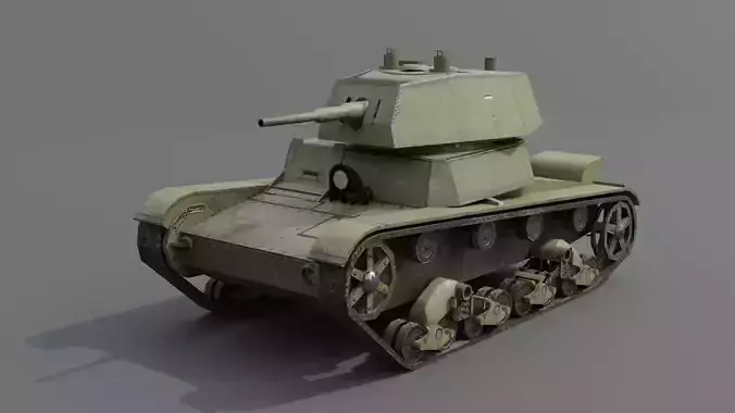 T-26E Light Infantry Tank Low-poly 3D model