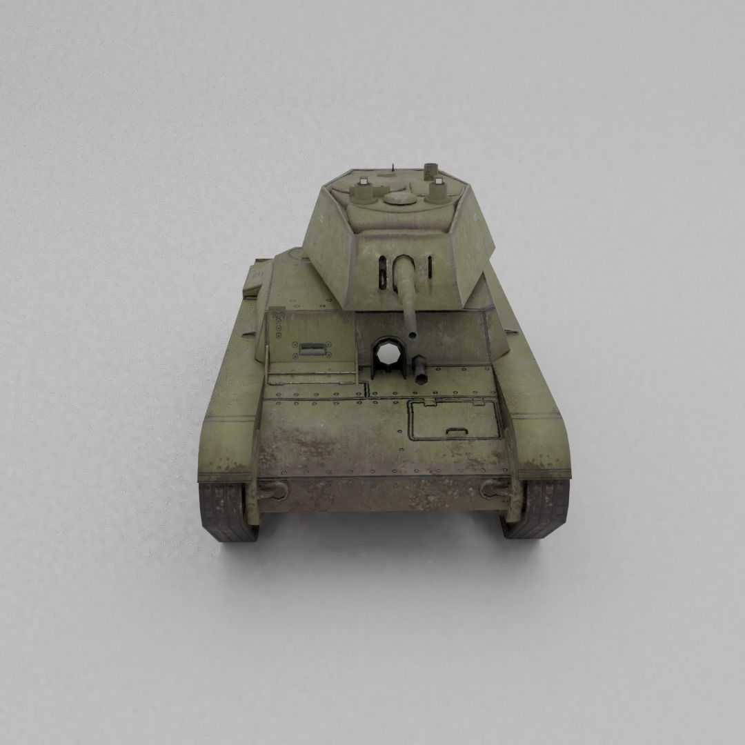 T-26E Light Infantry Tank Low-poly 3D model_8