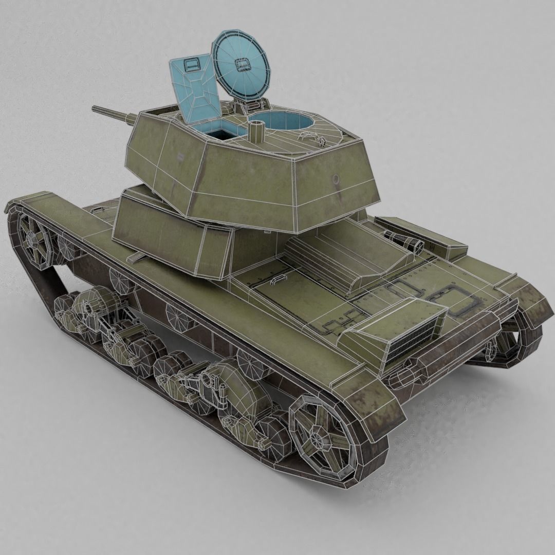 T-26E Light Infantry Tank Low-poly 3D model_9
