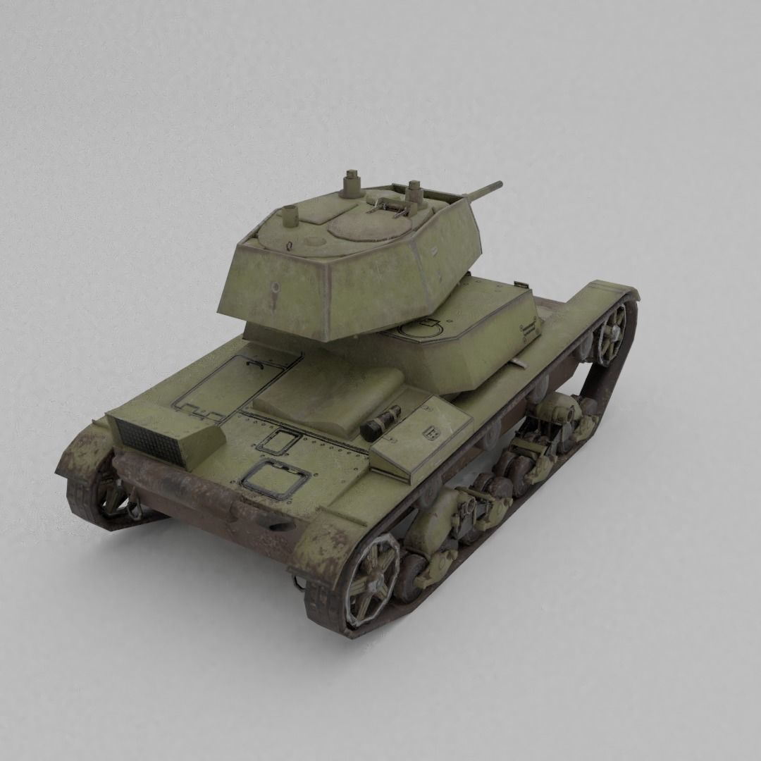 T-26E Light Infantry Tank Low-poly 3D model_15