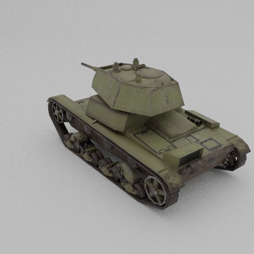 T-26E Light Infantry Tank Low-poly 3D model_18