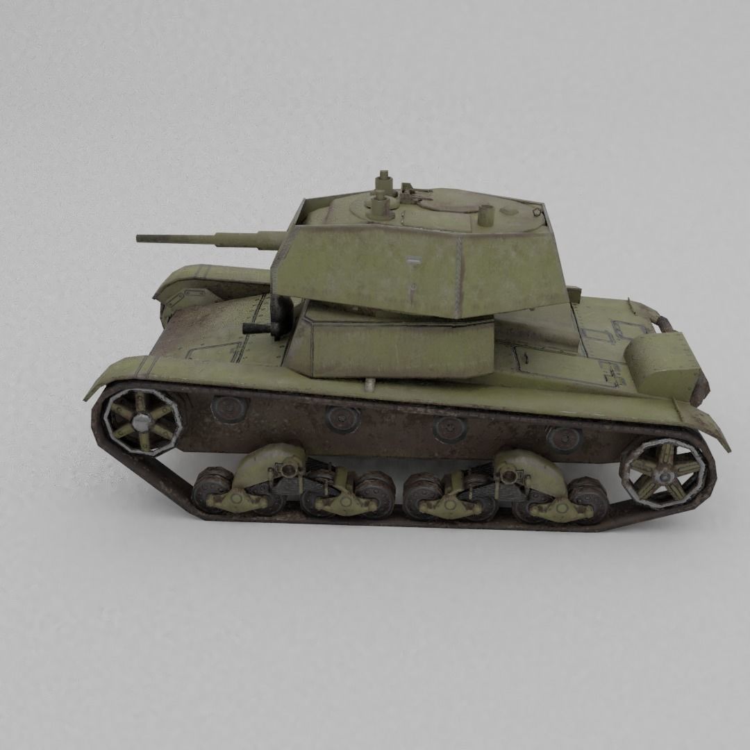 T-26E Light Infantry Tank Low-poly 3D model_20