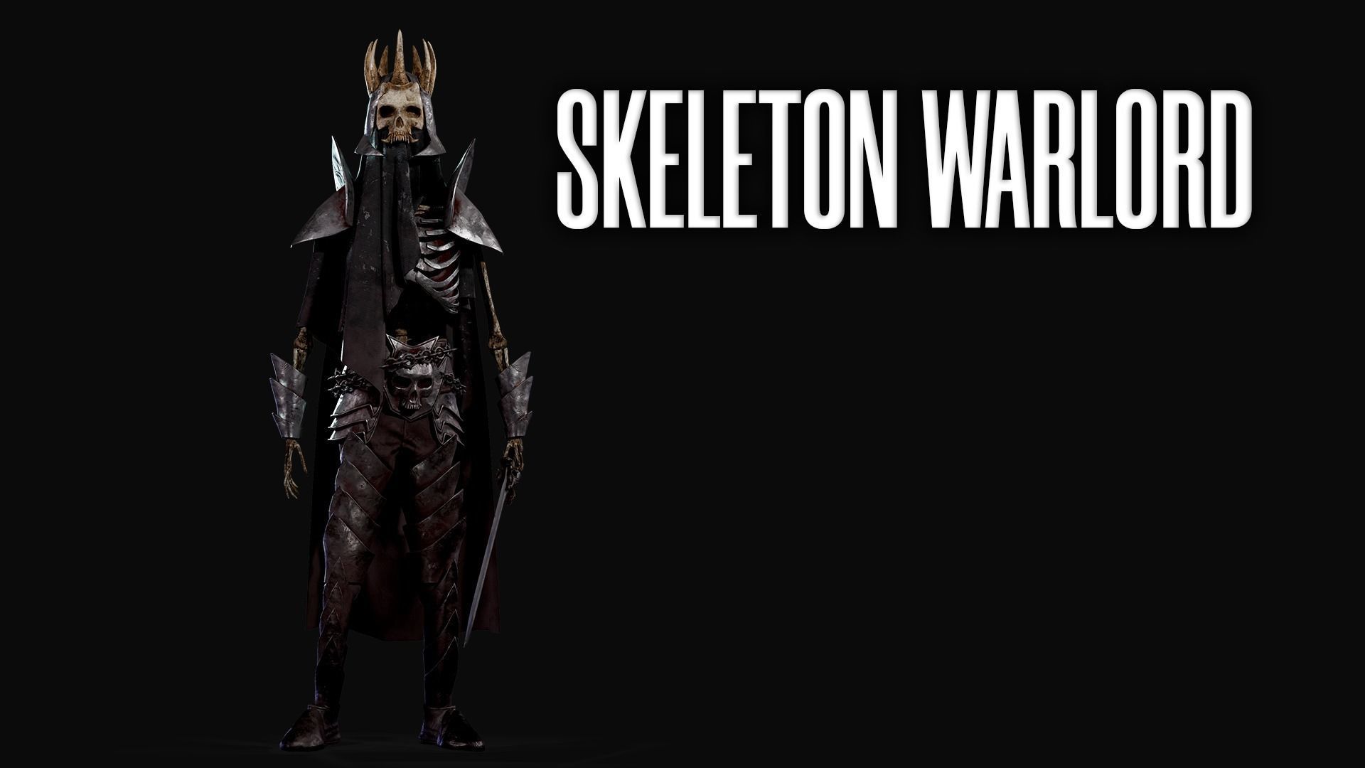 Skeleton Warlord - Game Ready Low-poly 3D model_13