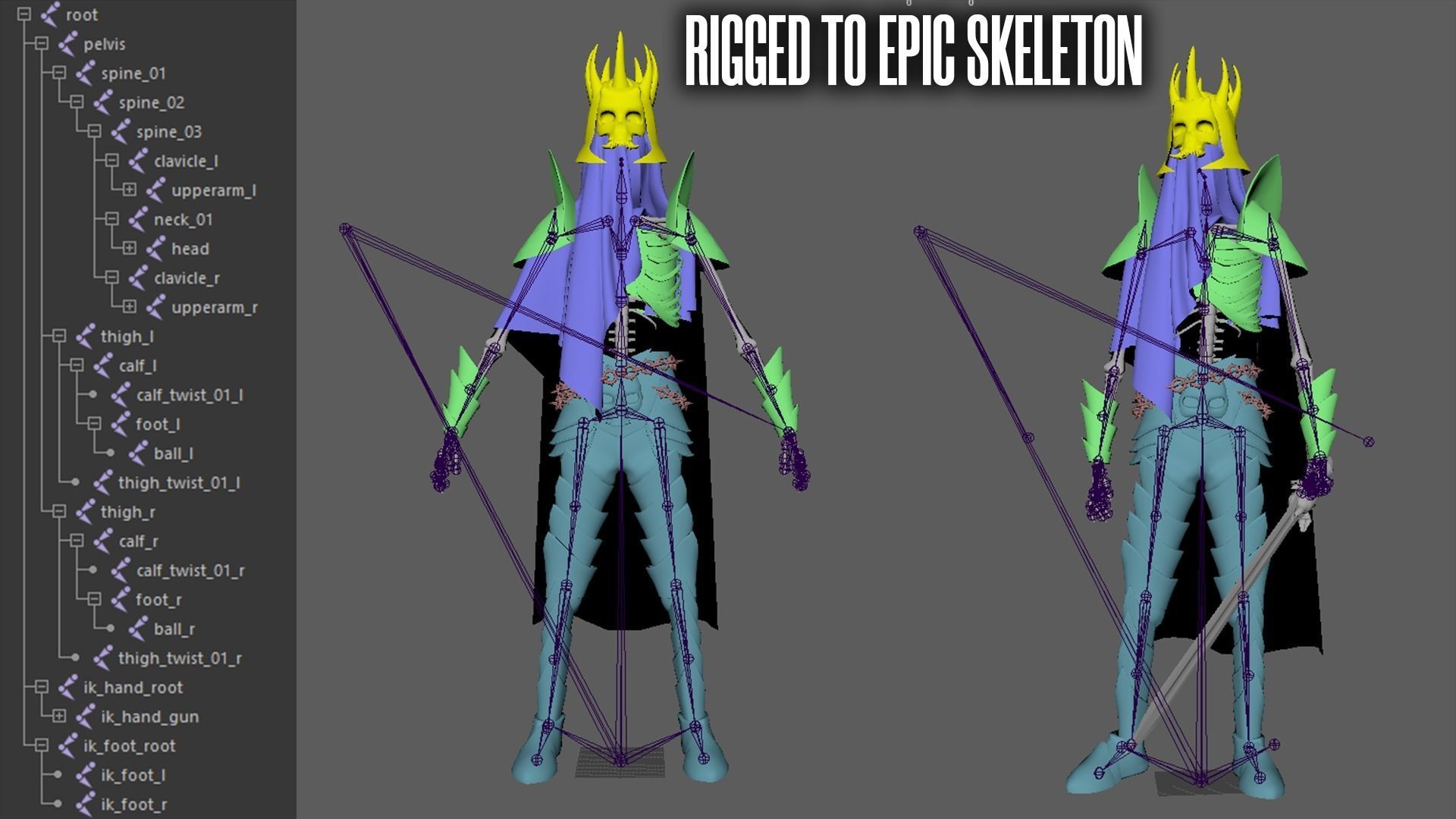 Skeleton Warlord - Game Ready Low-poly 3D model_7