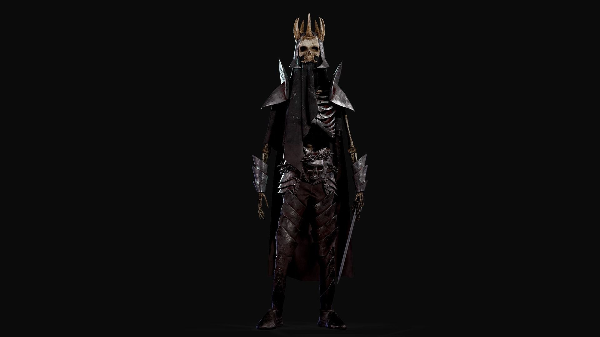 Skeleton Warlord - Game Ready Low-poly 3D model_6
