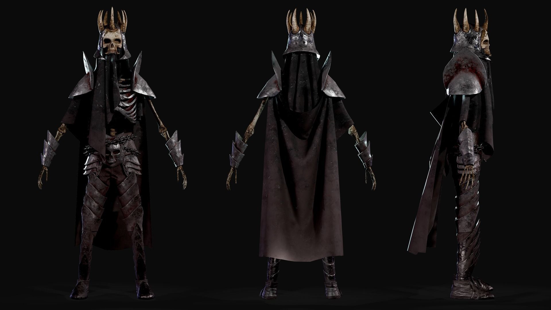 Skeleton Warlord - Game Ready Low-poly 3D model_2