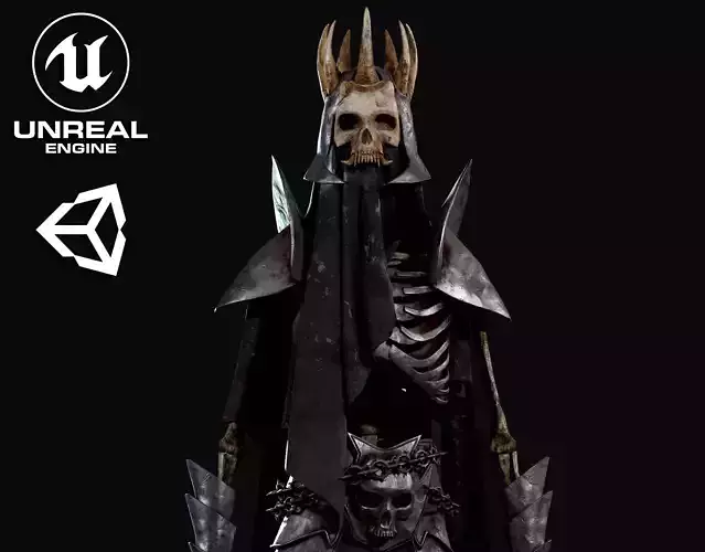 Skeleton Warlord - Game Ready Low-poly 3D model
