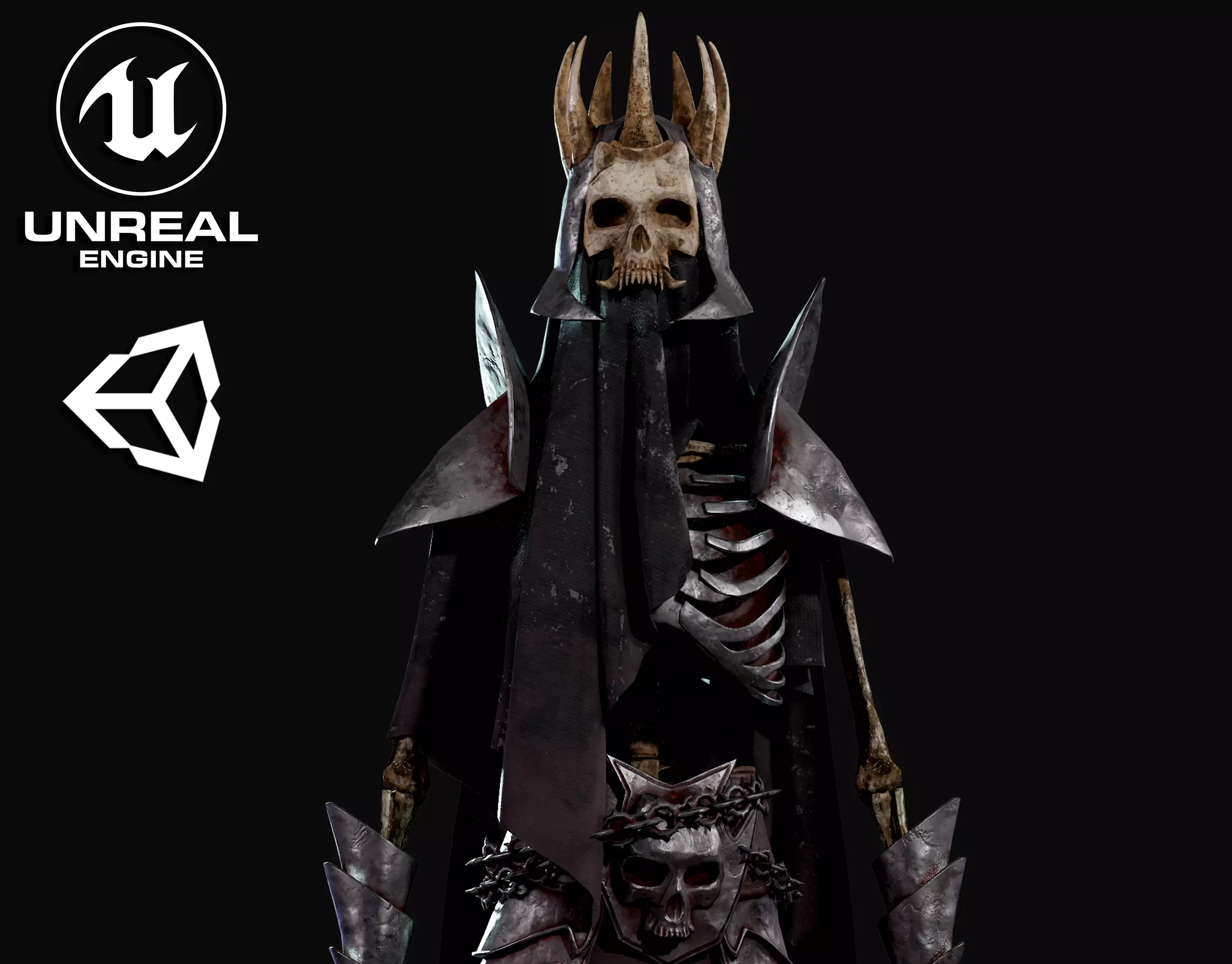 Skeleton Warlord - Game Ready Low-poly 3D model_0