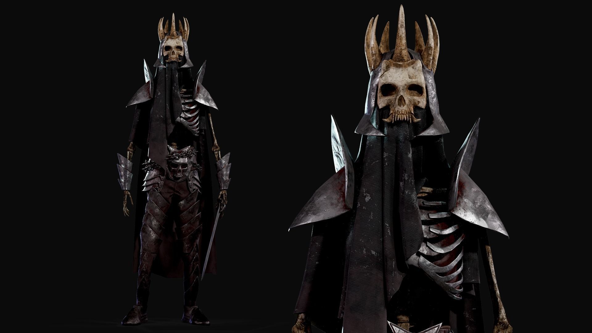 Skeleton Warlord - Game Ready Low-poly 3D model_3