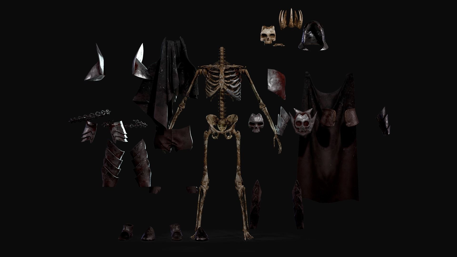 Skeleton Warlord - Game Ready Low-poly 3D model_5