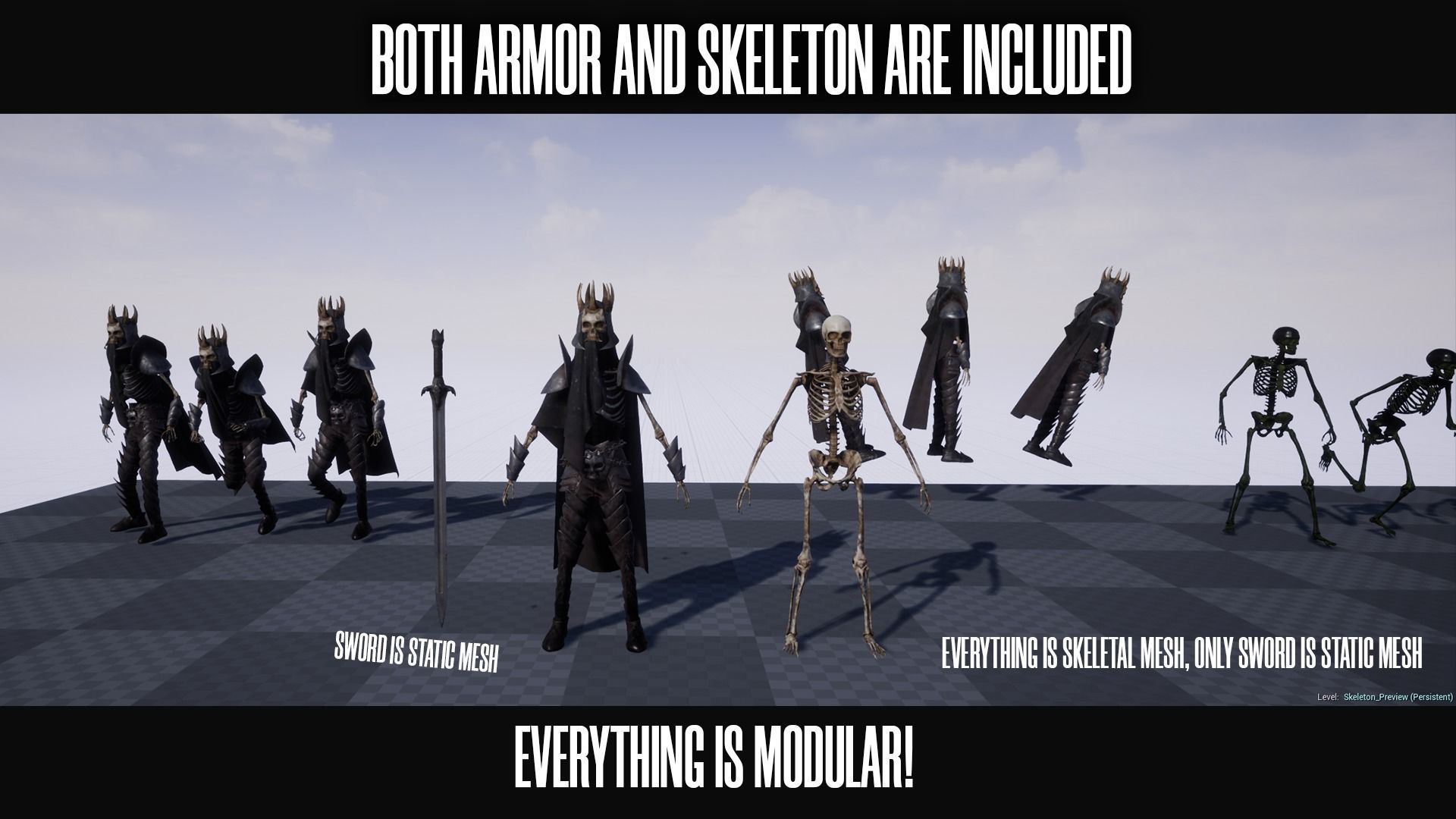 Skeleton Warlord - Game Ready Low-poly 3D model_9