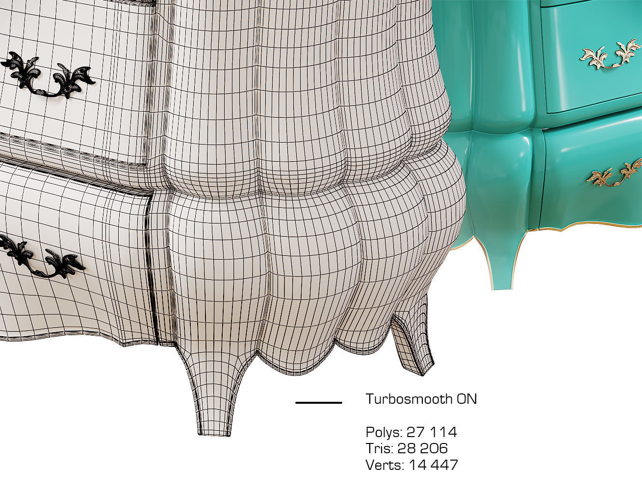 Deco-Home chest of drawers in Art Deco style 3D model_3