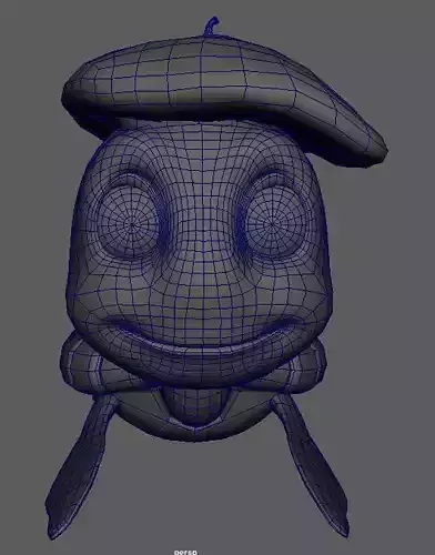 Turtle lowpoly model wearing hat