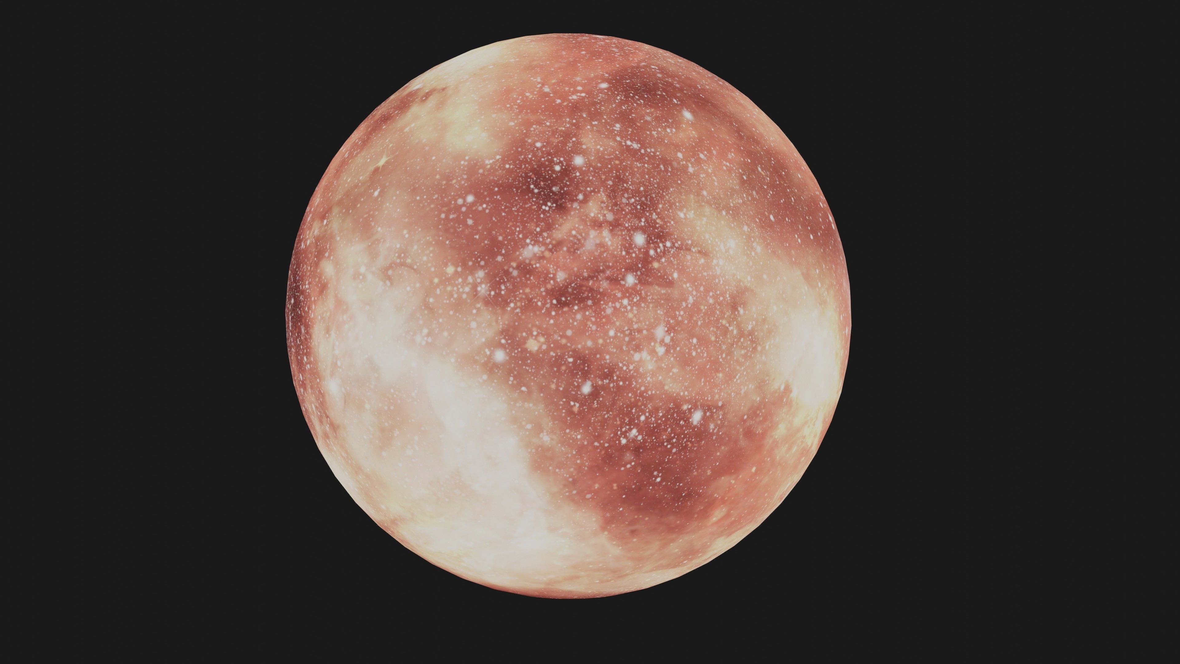 HDRI Panoramic Sky - 360 starfield - 10 red glaring night Low-poly 3D model_3