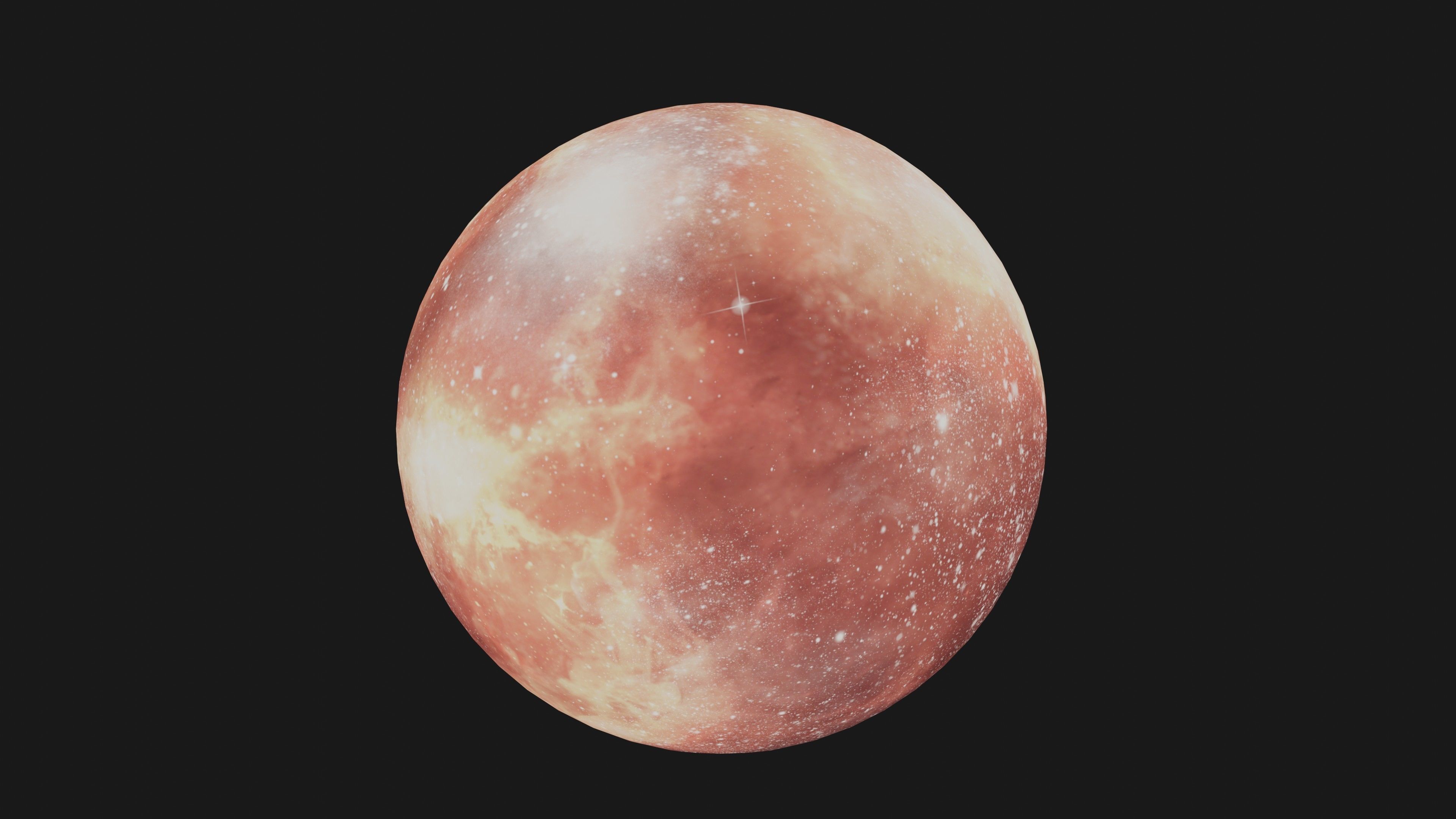 HDRI Panoramic Sky - 360 starfield - 10 red glaring night Low-poly 3D model_2