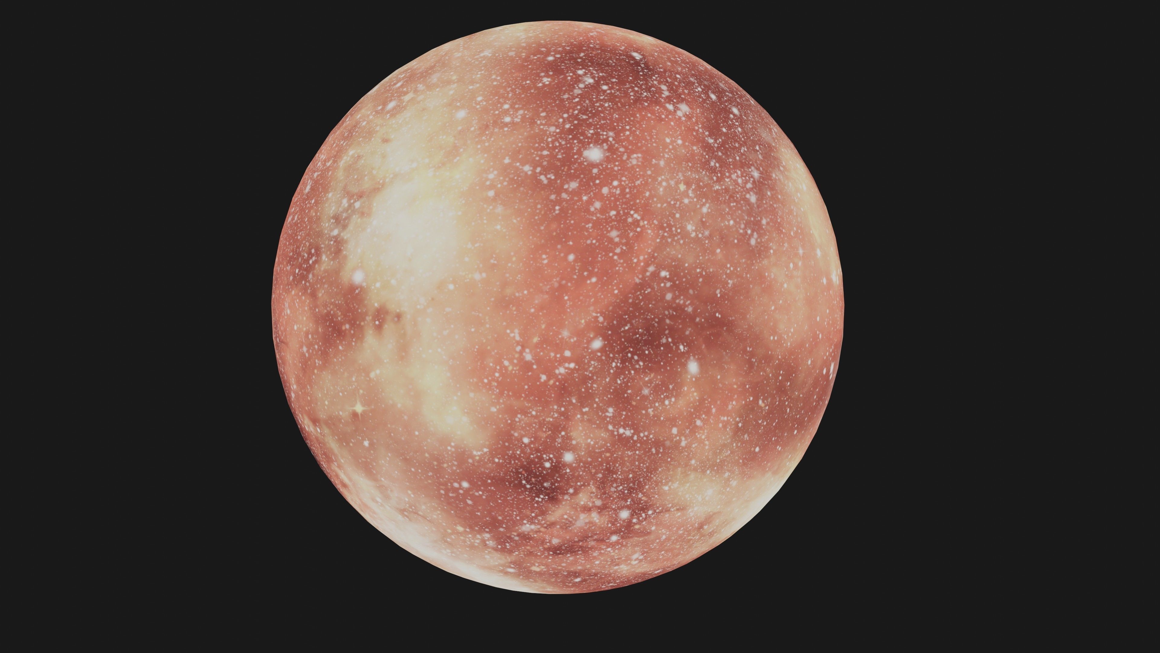 HDRI Panoramic Sky - 360 starfield - 10 red glaring night Low-poly 3D model_12