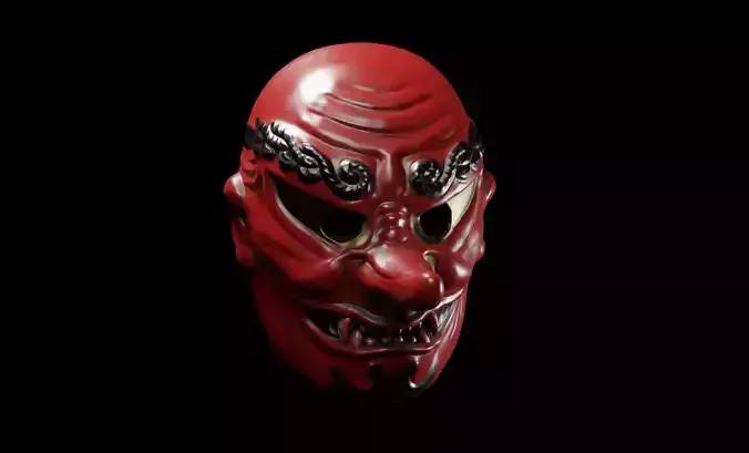Japanese tengu mask intended for 3D printing