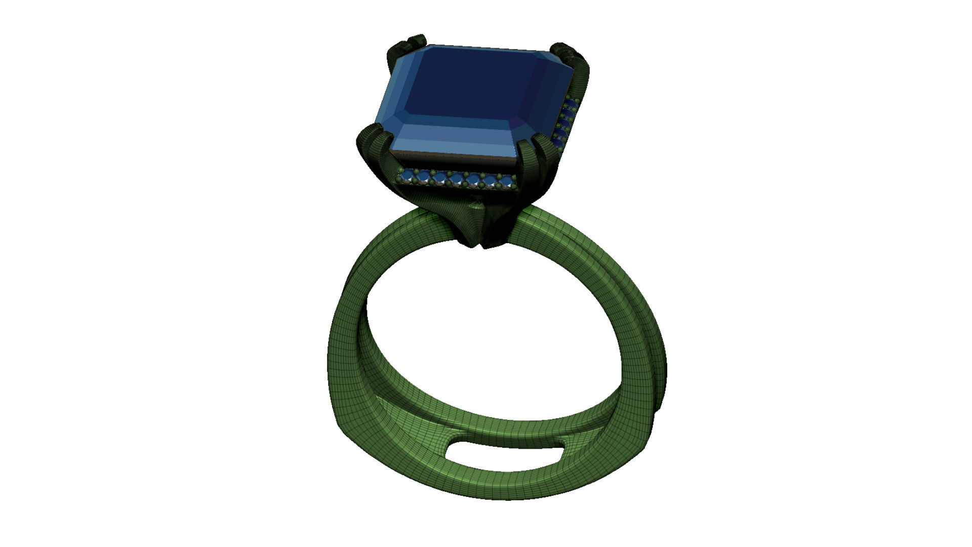 3D model Solitaire Asscher Cut EL Ring-CL 3D print model_15