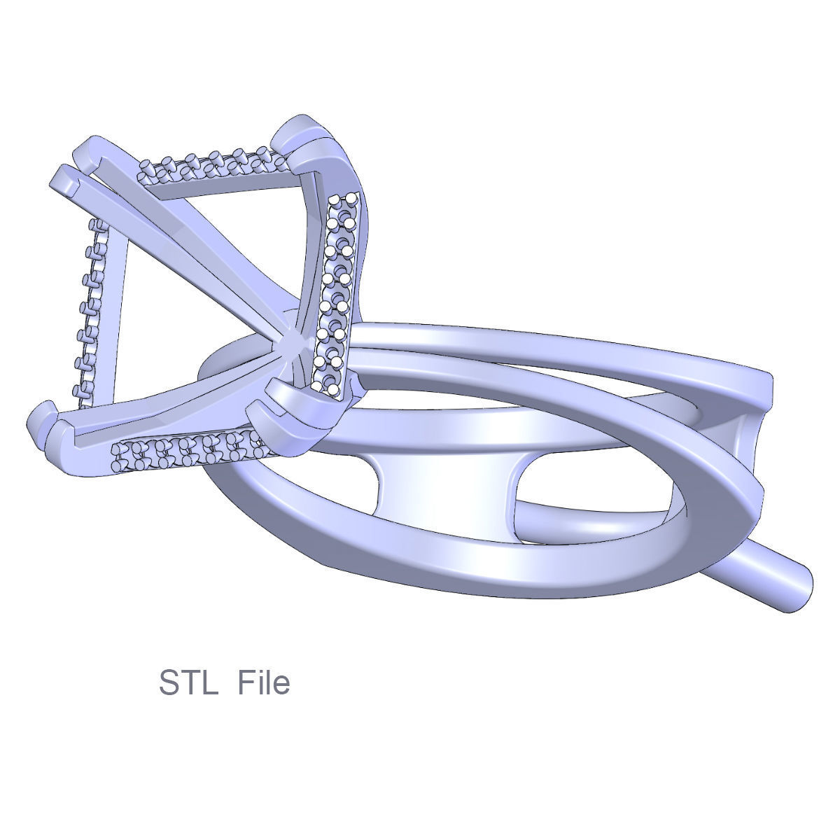 3D model Solitaire Asscher Cut EL Ring-CL 3D print model_6