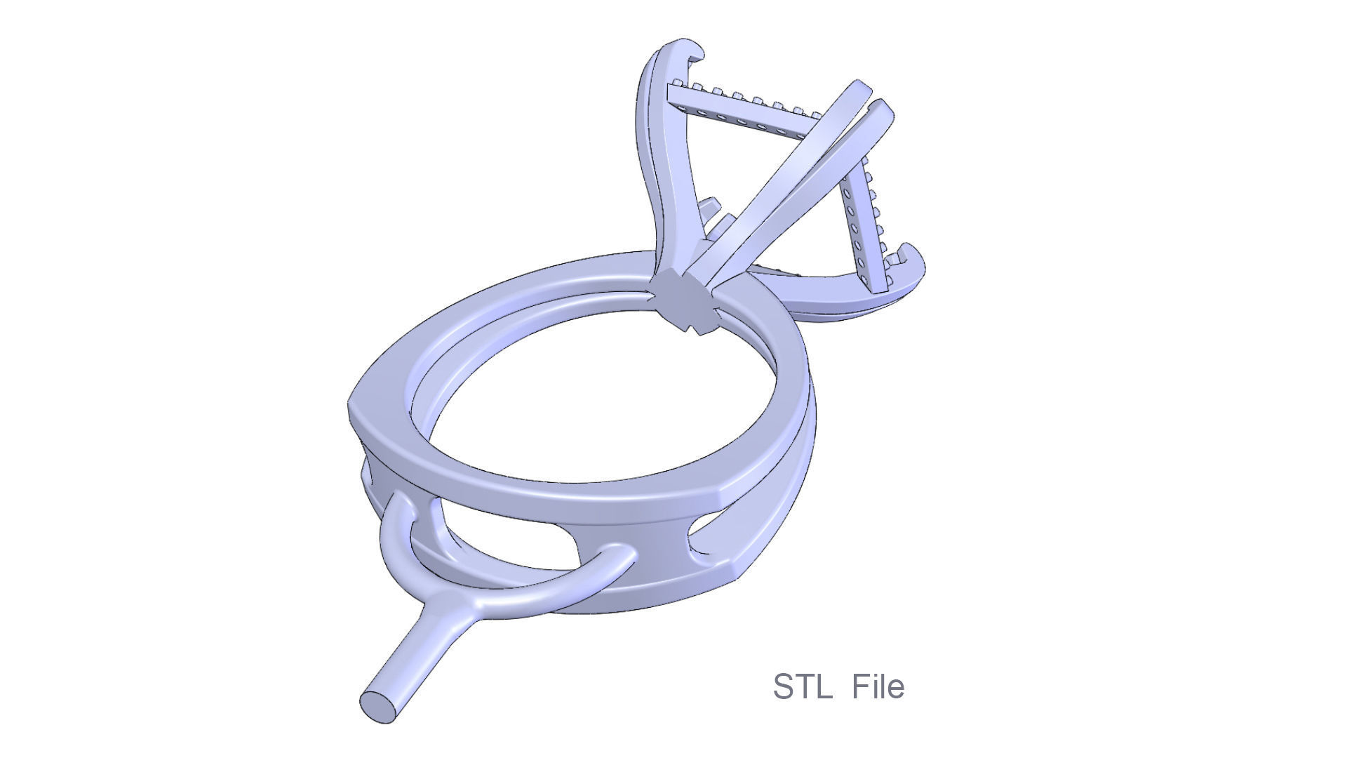 3D model Solitaire Asscher Cut EL Ring-CL 3D print model_7