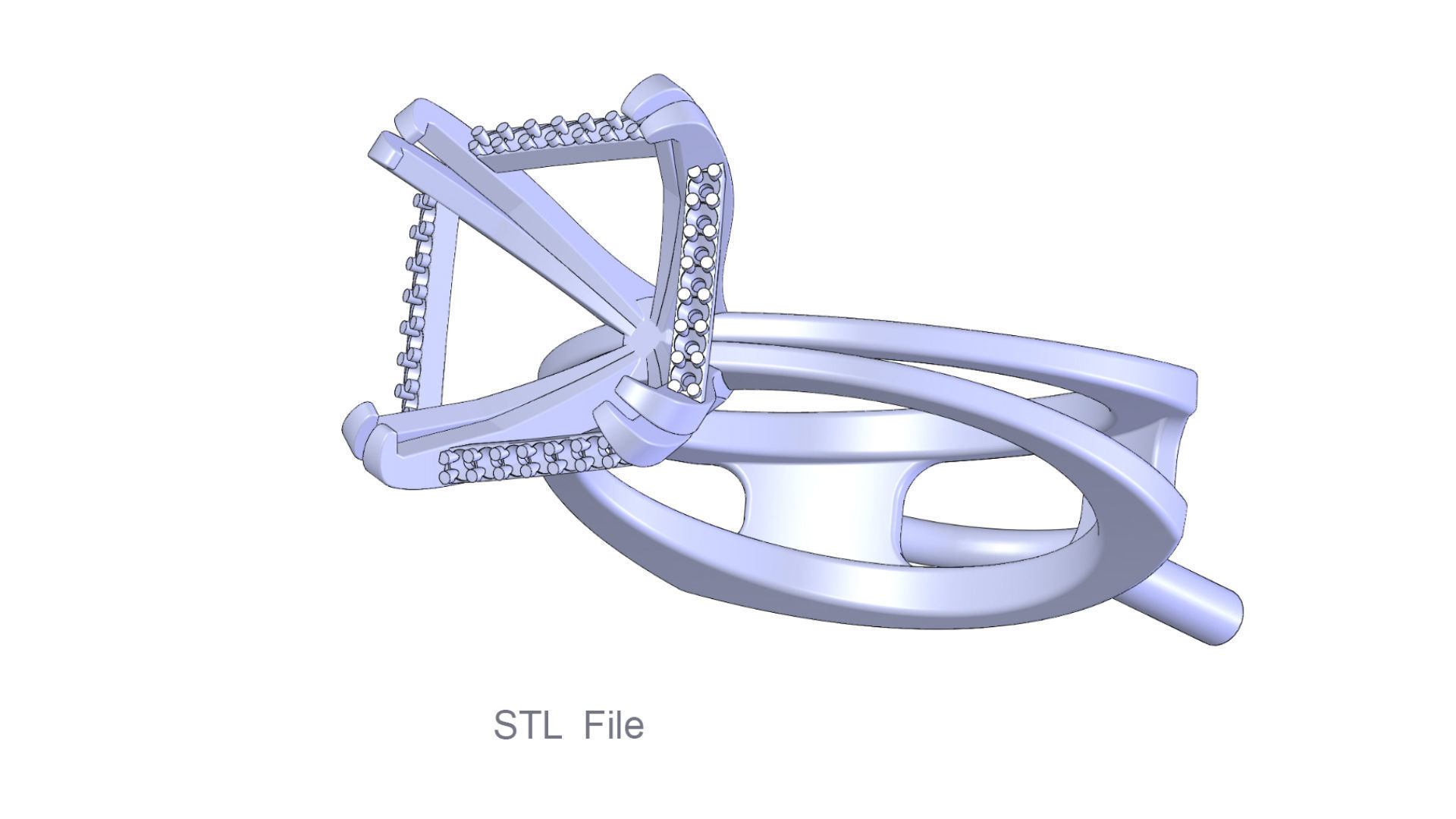 3D model Solitaire Asscher Cut EL Ring-CL 3D print model_8