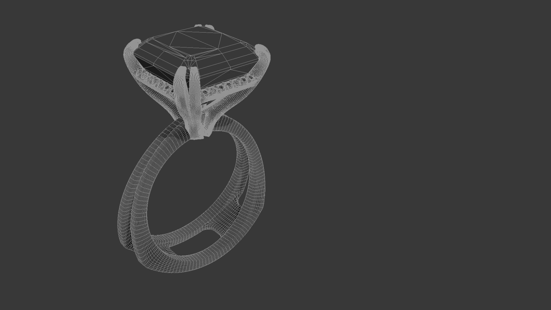 3D model Solitaire Asscher Cut EL Ring-CL 3D print model_9