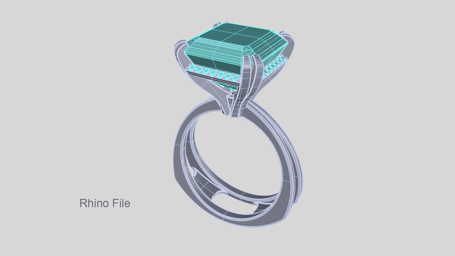 3D model Solitaire Asscher Cut EL Ring-CL 3D print model_11