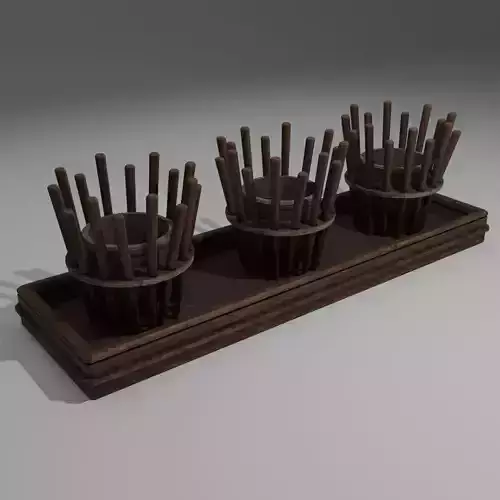 Old Wooden Candlestick Decoration 