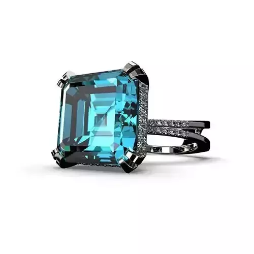 3D model Solitaire Asscher EL Ring-PV