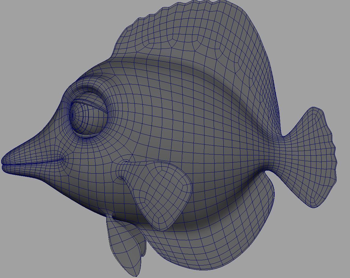 Fish lowpoly model head Low-poly 3D model_2