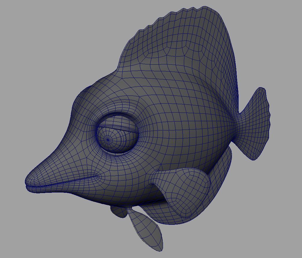 Fish lowpoly model head Low-poly 3D model_4