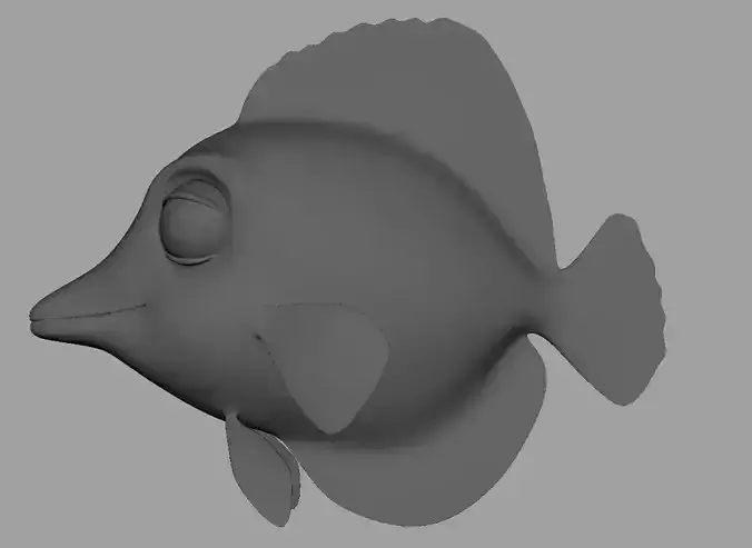 Fish lowpoly model head