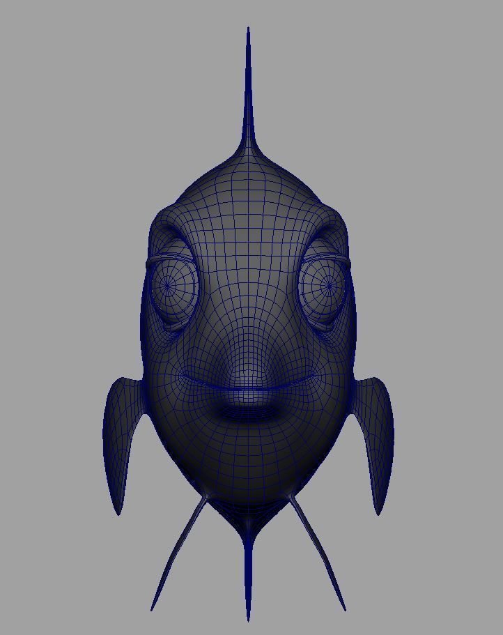 Fish lowpoly model head Low-poly 3D model_3