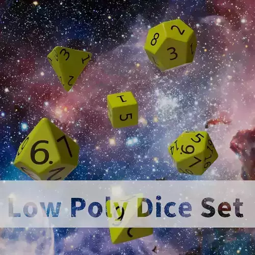 Yellow Plastic Dice Set