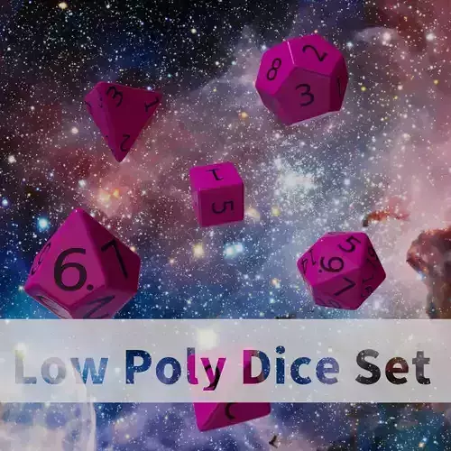 Pink Plastic Dice Set