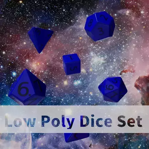 Deep Blue Plastic Low-poly 3D model